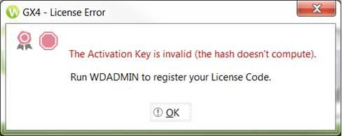 The Activation Key Is Invalid Errors When Launching Worldox
